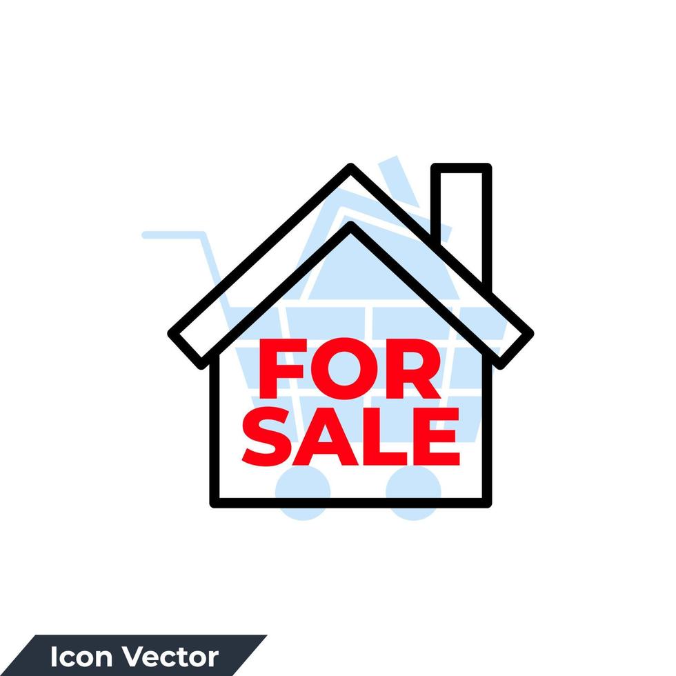 huis te koop pictogram logo vectorillustratie. te koop symboolsjabloon voor grafische en webdesigncollectie vector