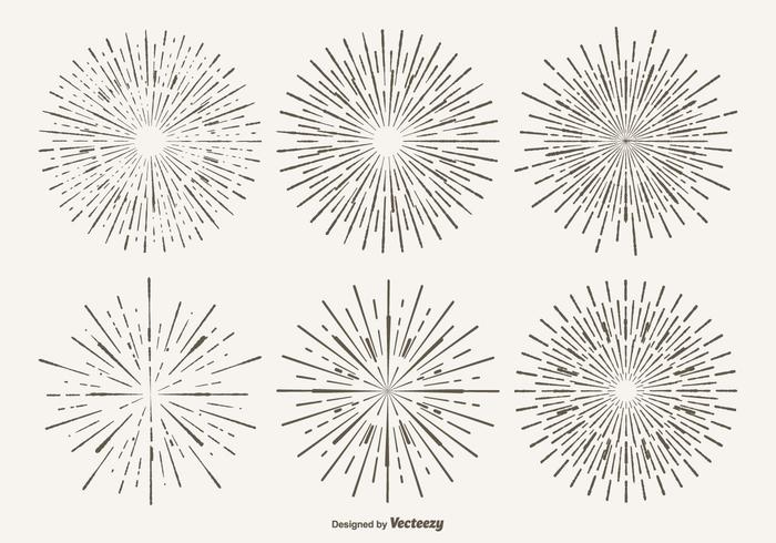 Vintage starburst vorm set vector