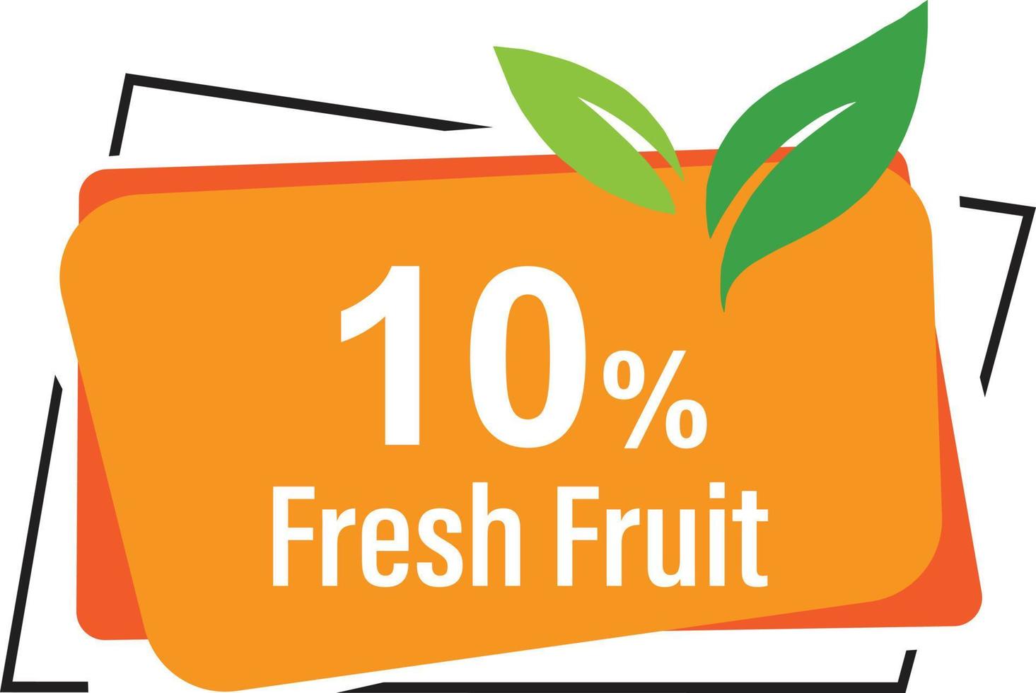 percentage vers fruit rechthoekig en half veelhoekig ontwerp element vectorillustratie voor promo teken label op witte achtergrond met fantastisch lettertype en blauw witte kleur vector