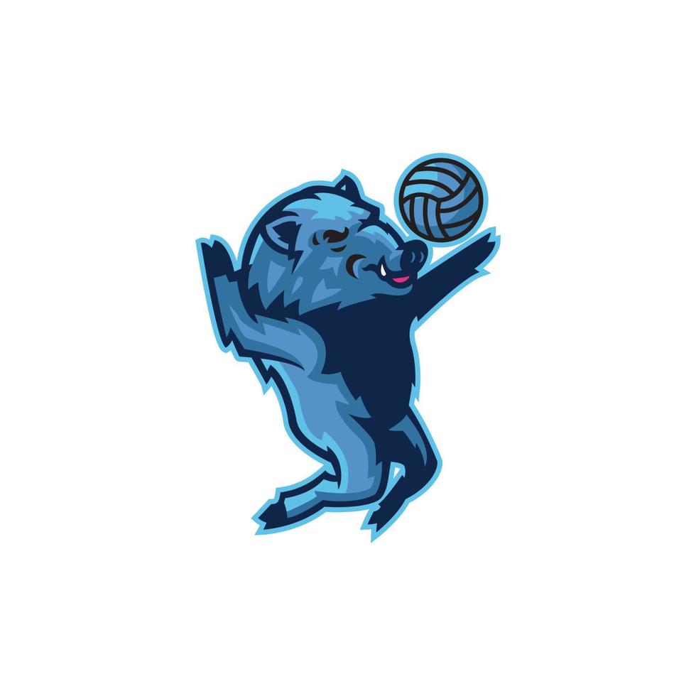 volleybal mascotte javelina vector