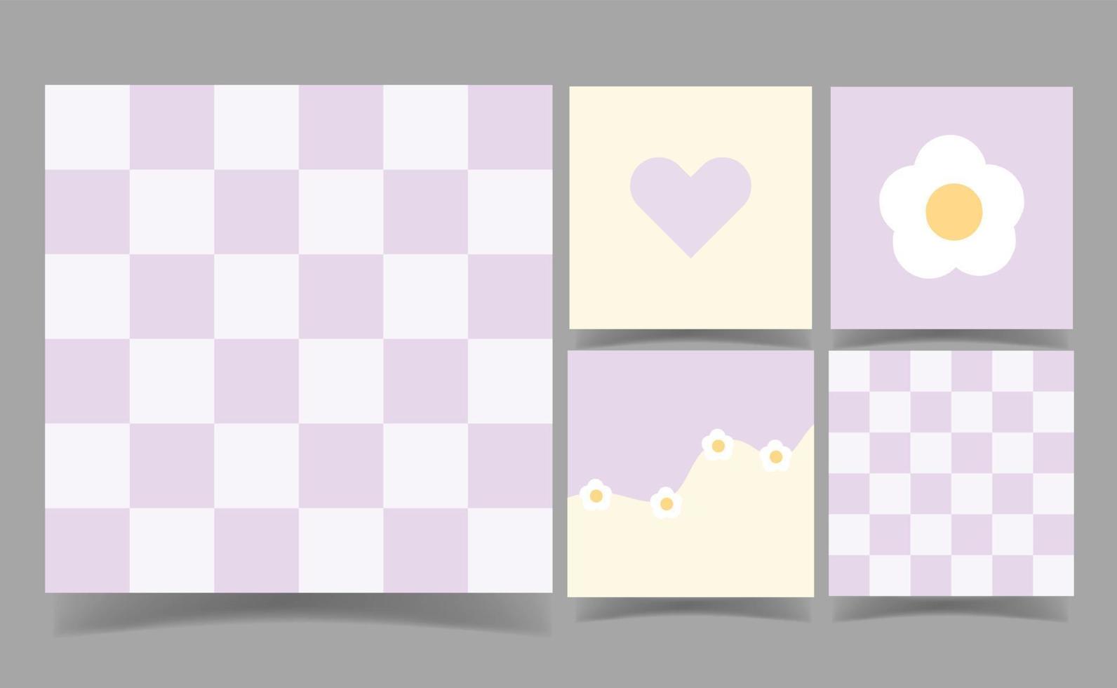 paarse pastelkleuren memo notities sjabloon voor het ontwerpen van wenskaarten voor scrapbookingateliers. abstracte achtergrond. behangpapier inpakpapier. vector