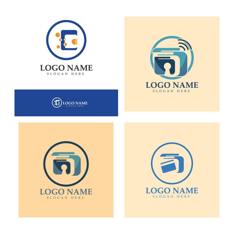 e-wallet logo ontwerp pictogram vector