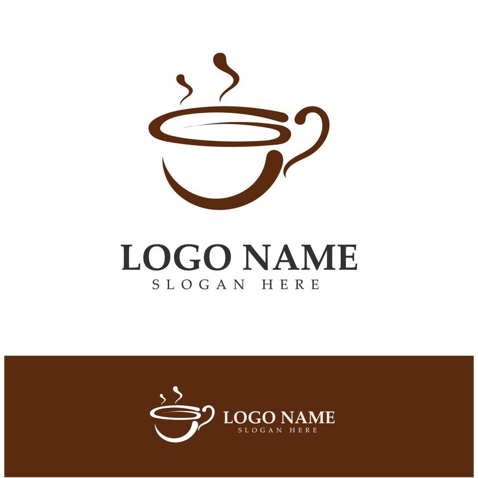 koffiekopje logo sjabloon vector pictogram illustratie ontwerp