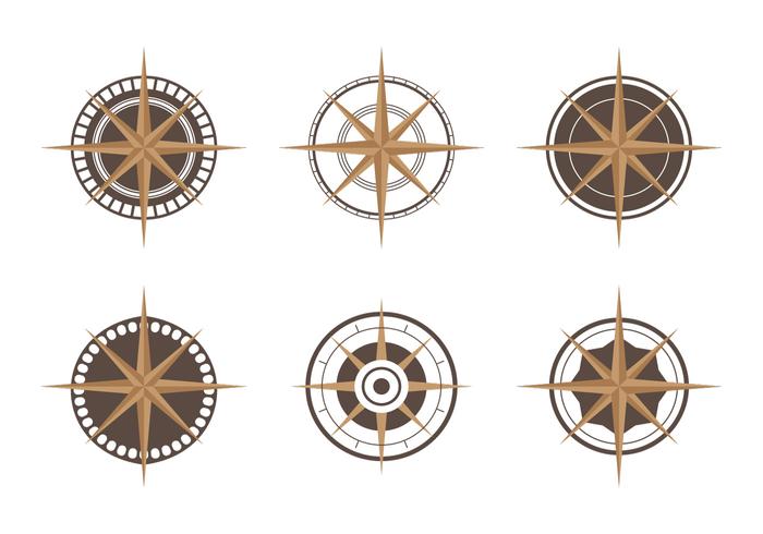 Kompas pictogram set vector