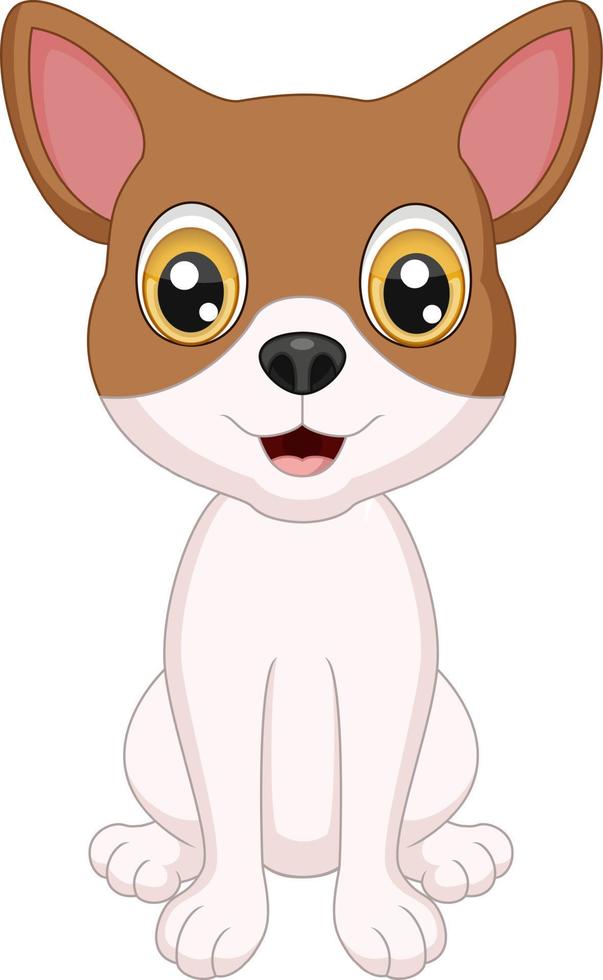 schattige kleine hond cartoon zitten vector