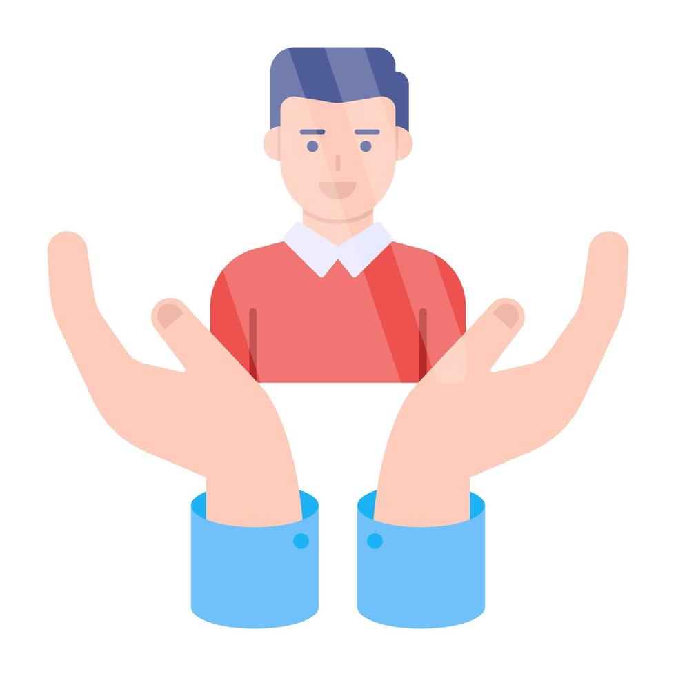 avatar bij de hand, icoon van klantenzorg vector