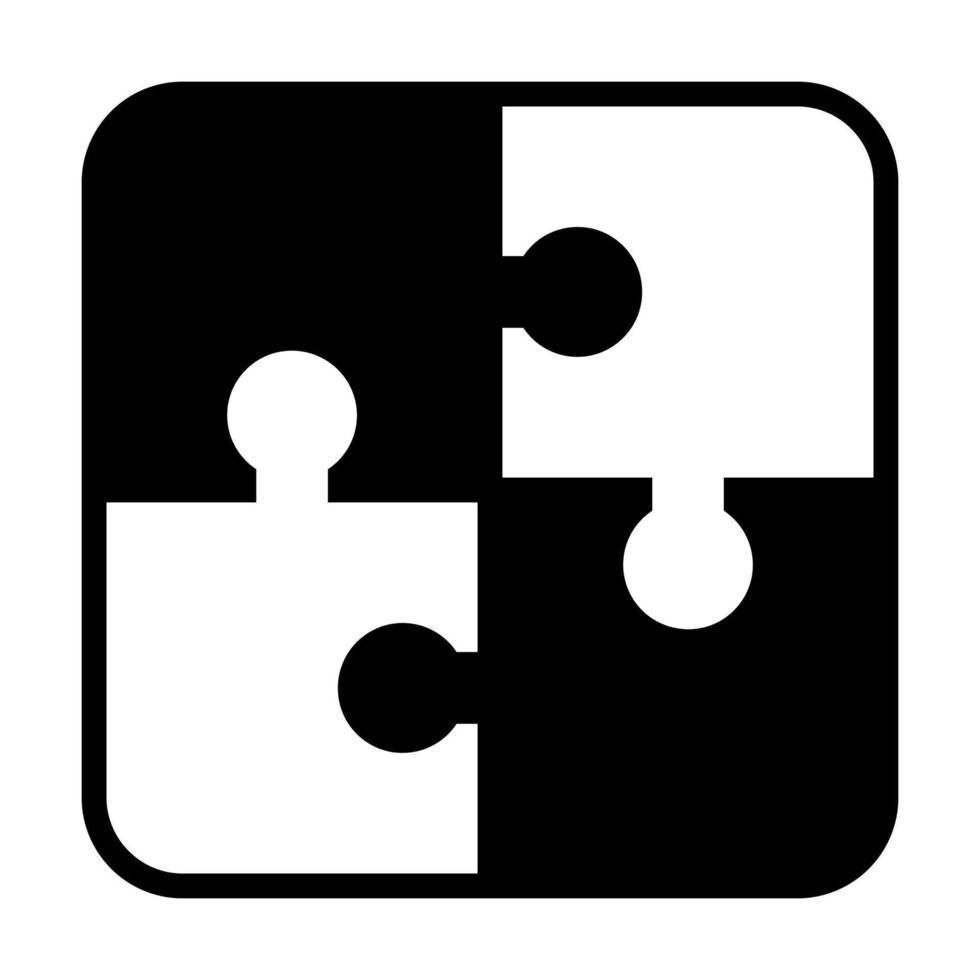 puzzel lijn pictogram geïsoleerd op een witte achtergrond vector