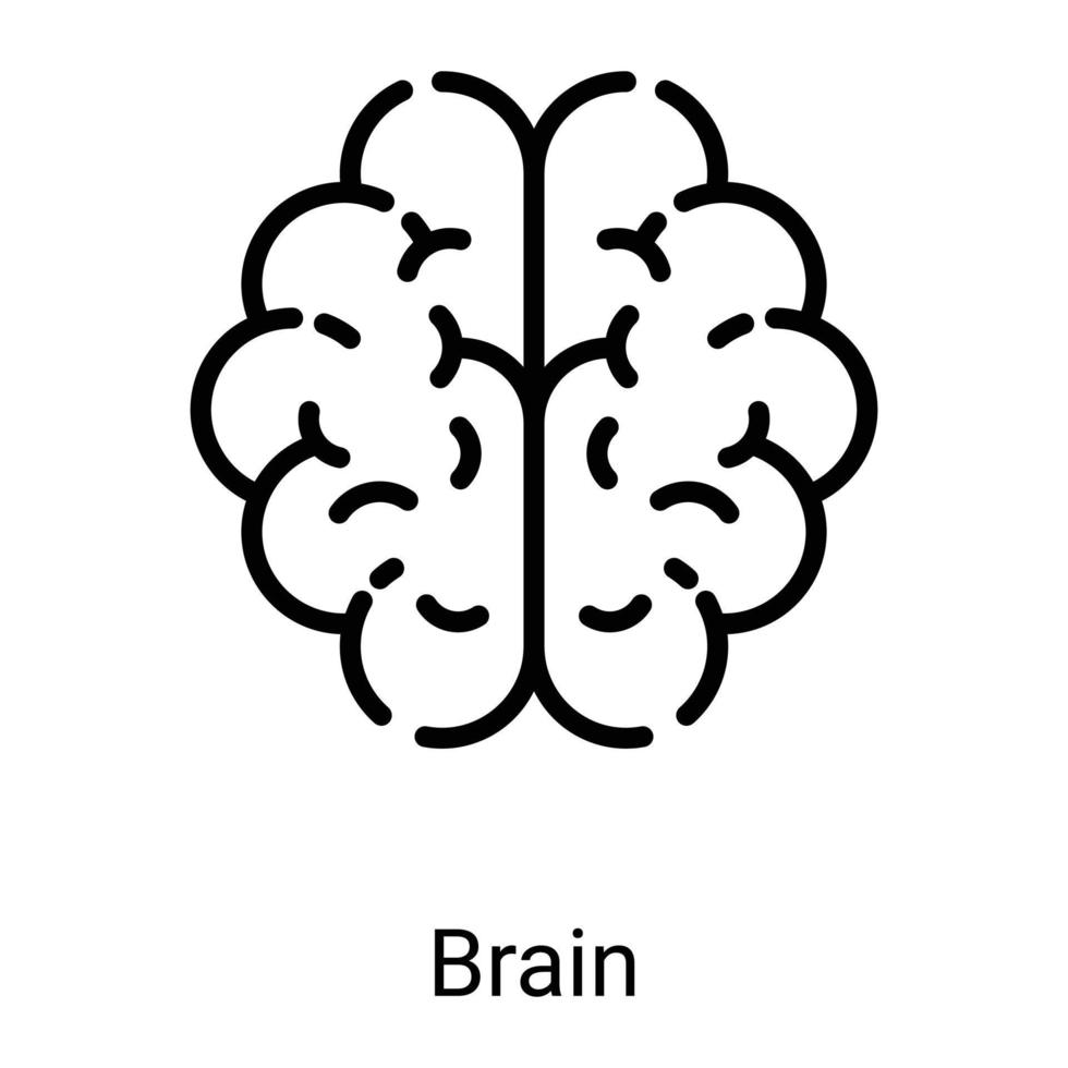 hersenen, geest lijn pictogram geïsoleerd op een witte achtergrond vector