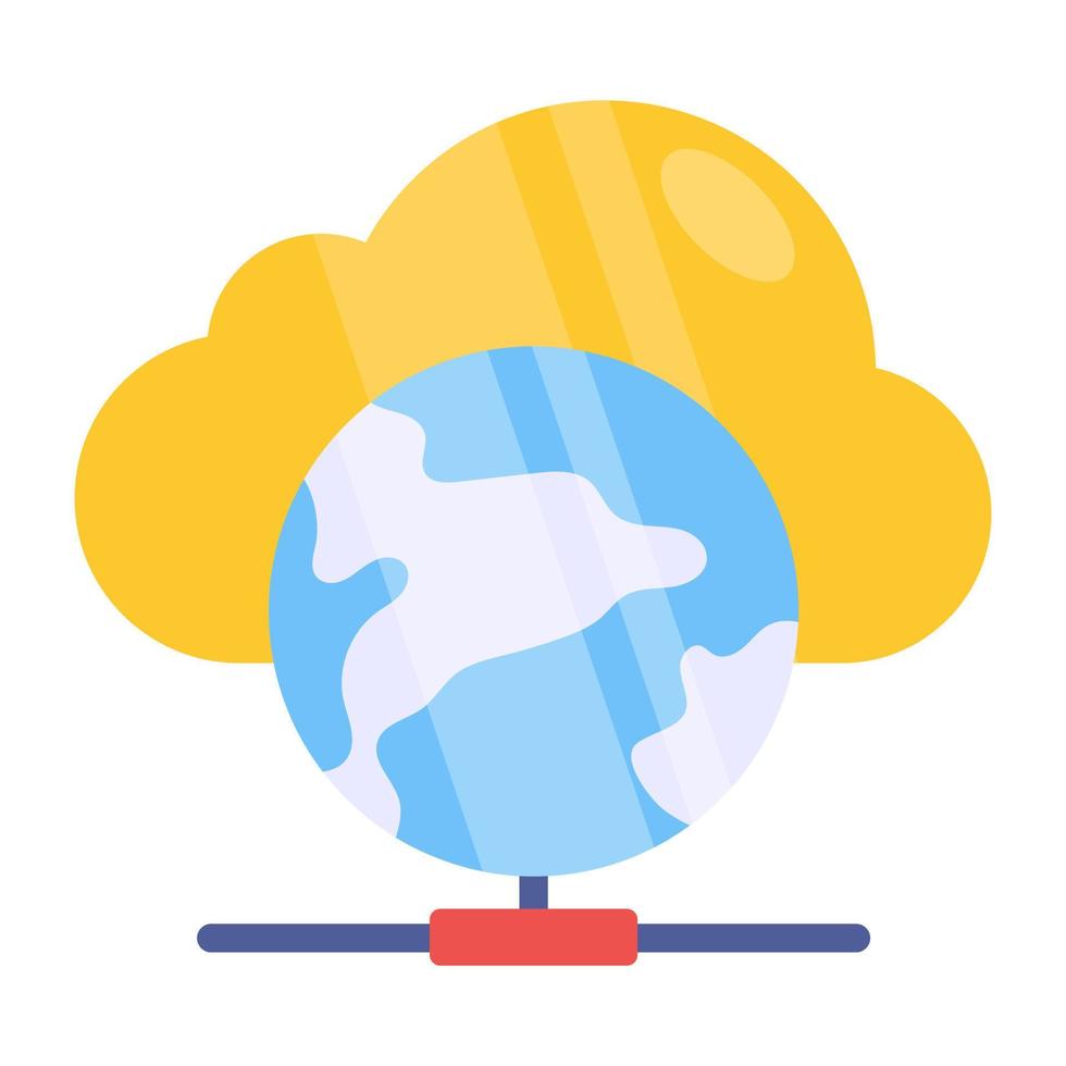 pictogram van cloudbrowser in plat ontwerp vector