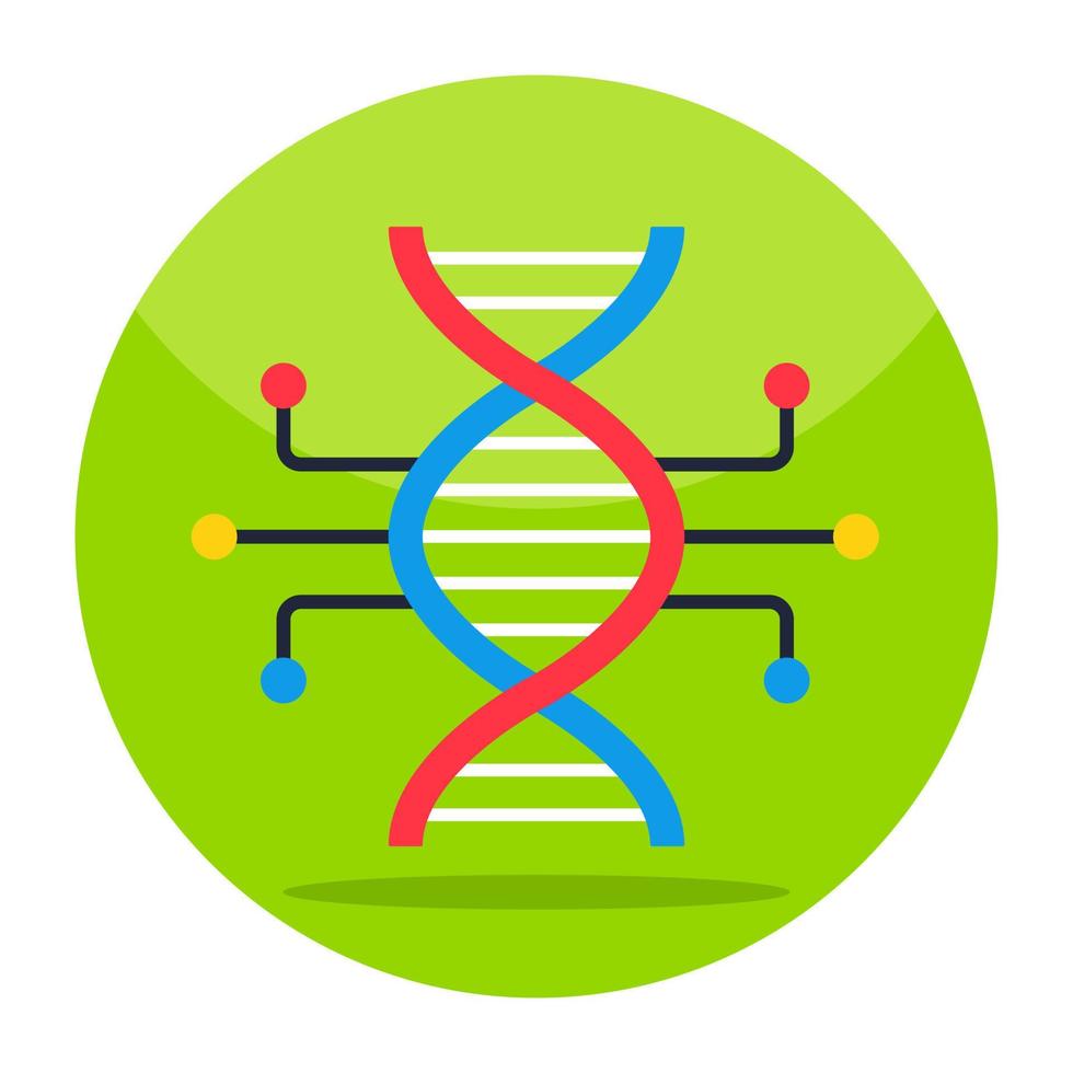 plat ontwerp icoon van deoxyribonucleïnezuur vector