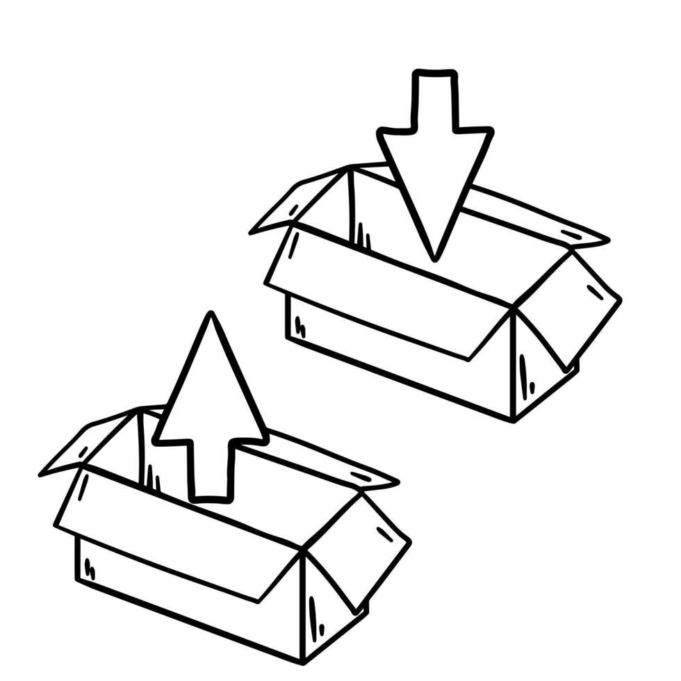 open doos. set kartonnen containers vector