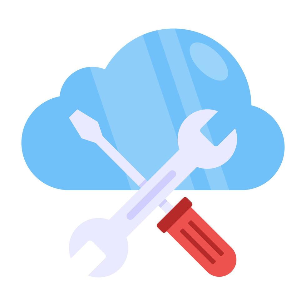 eersteklas downloadpictogram van cloudreparatie vector