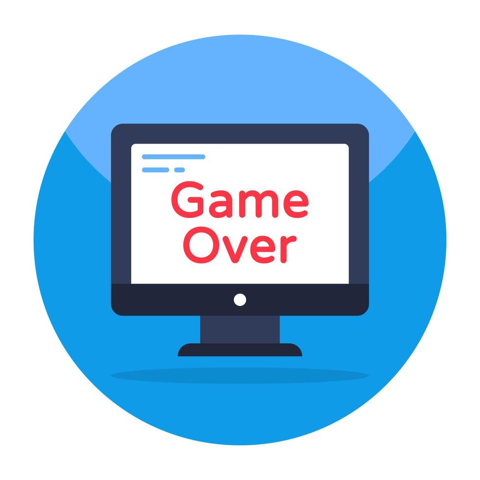 een plat ontwerp, icoon van game over vector