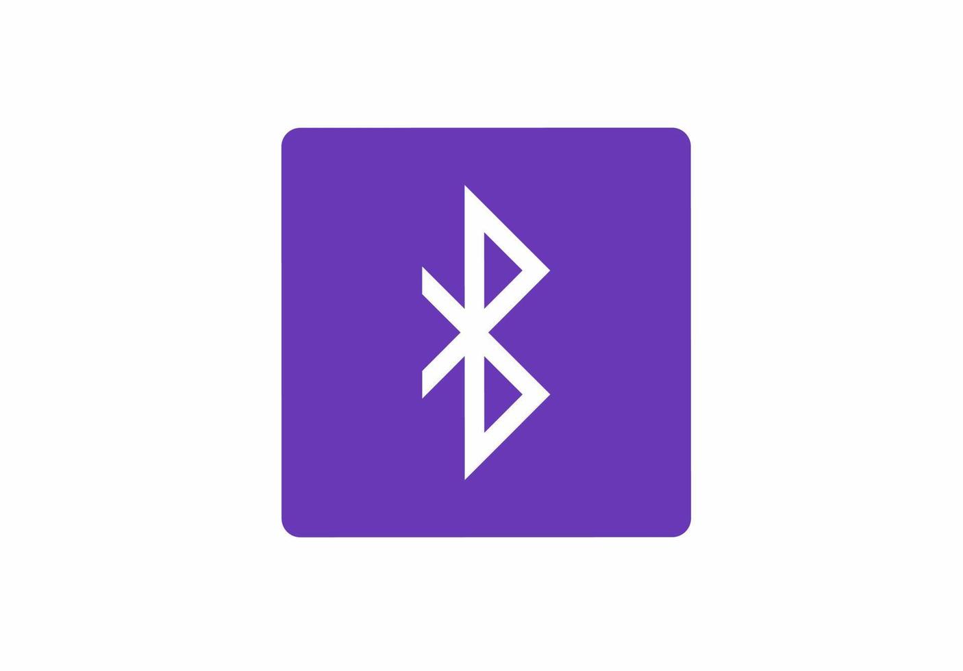 Bluetooth-pictogram op vierkante blauwe knop geïsoleerd op een witte achtergrond vector