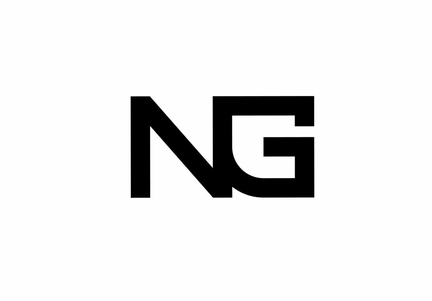 ng gn ng monogram logo geïsoleerd op witte achtergrond vector