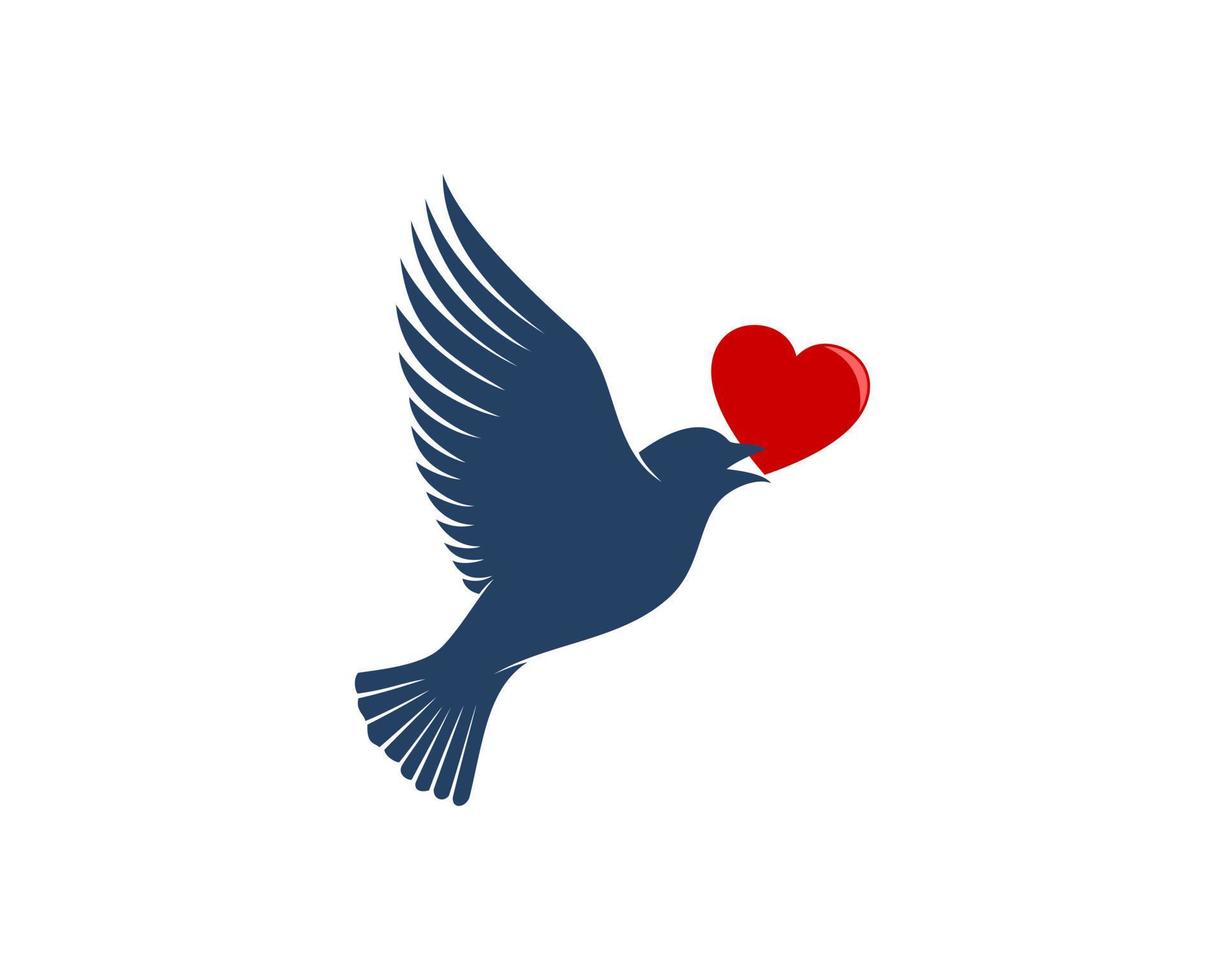 vliegende duif breng een liefdes vector logo