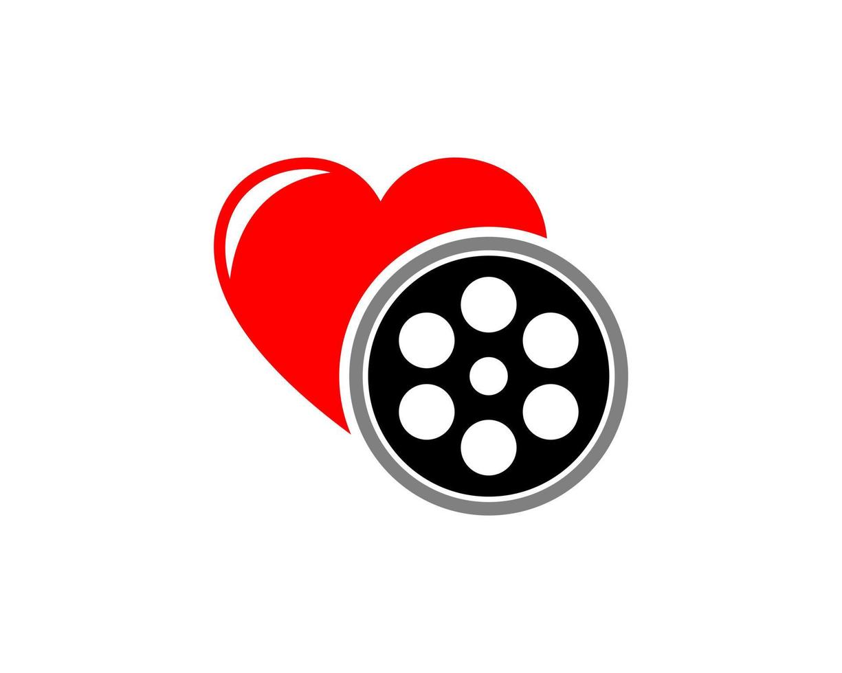 liefde en spoel film vector logo