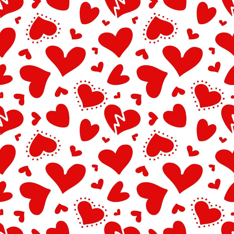 naadloos patroon van rode harten. vector illustratie