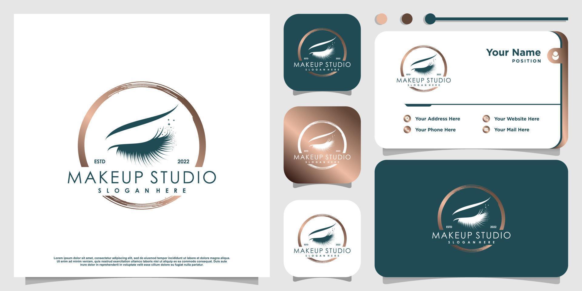 zweep logo-ontwerp voor schoonheid met creatieve element premium vector