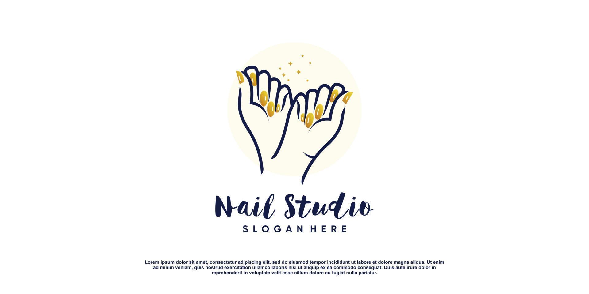 nagel schoonheid logo voor zaken met creatief concept premium vector