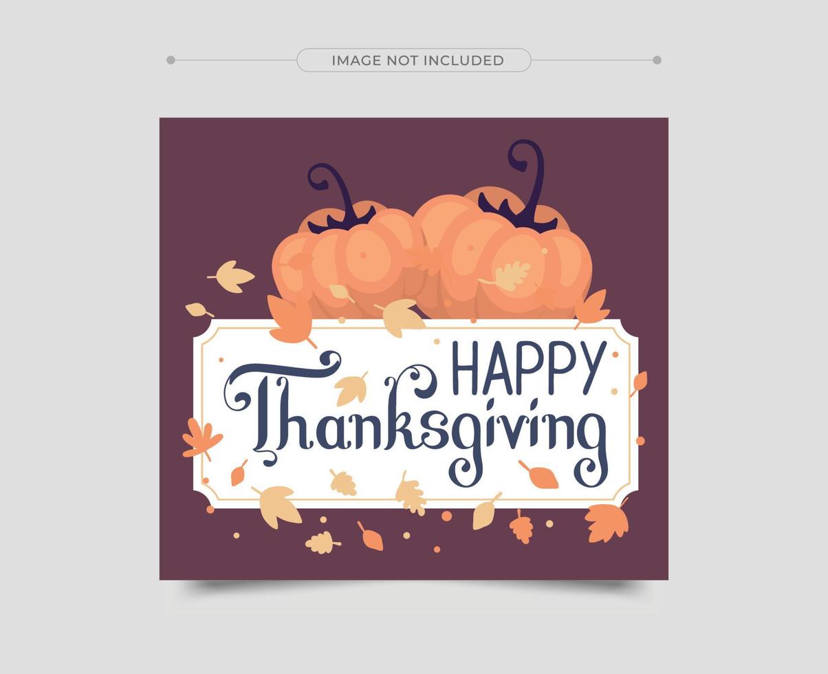 Thanksgiving wenskaarten en uitnodigingen. dankzegging sociale media bericht. vectorillustratie. vector