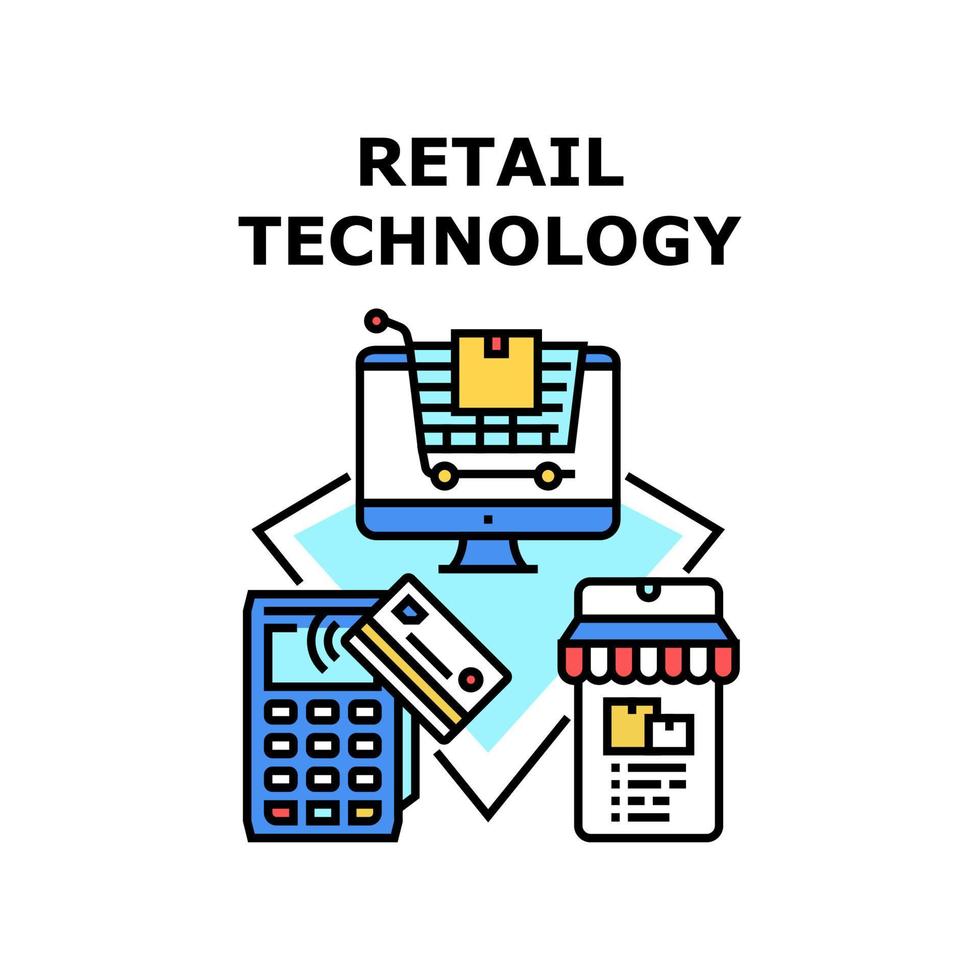 retail technologie pictogram vectorillustratie vector