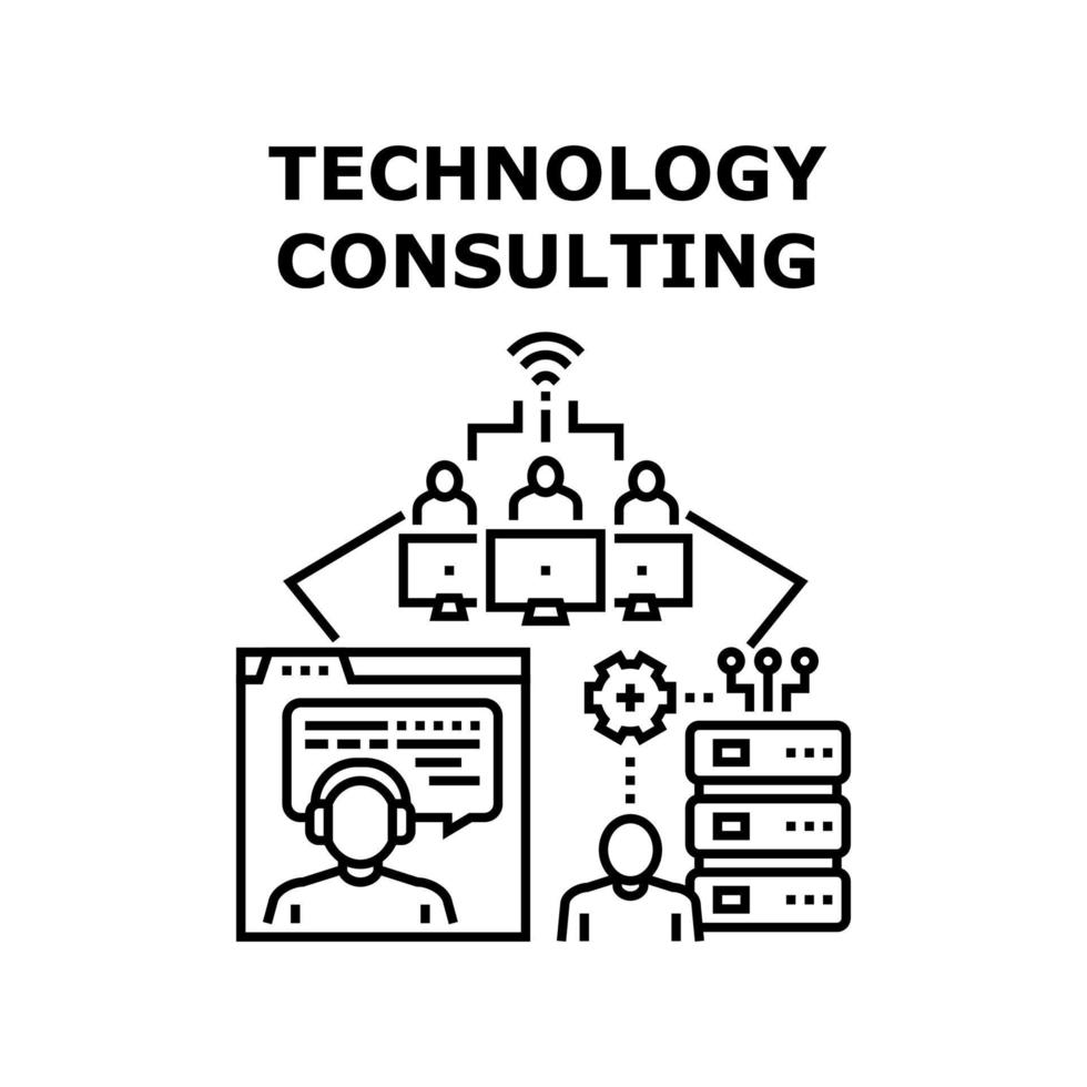 technologie consulting pictogram vectorillustratie vector