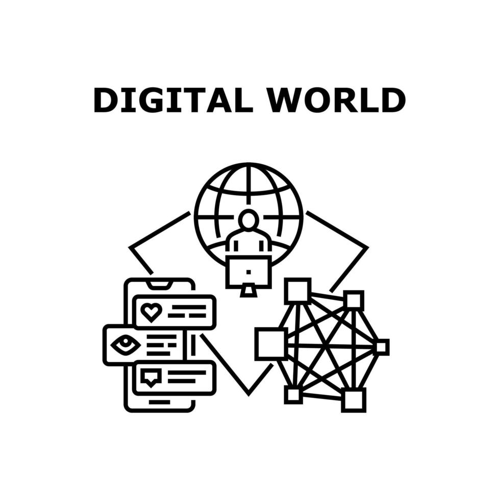 digitale wereld pictogram vectorillustratie vector