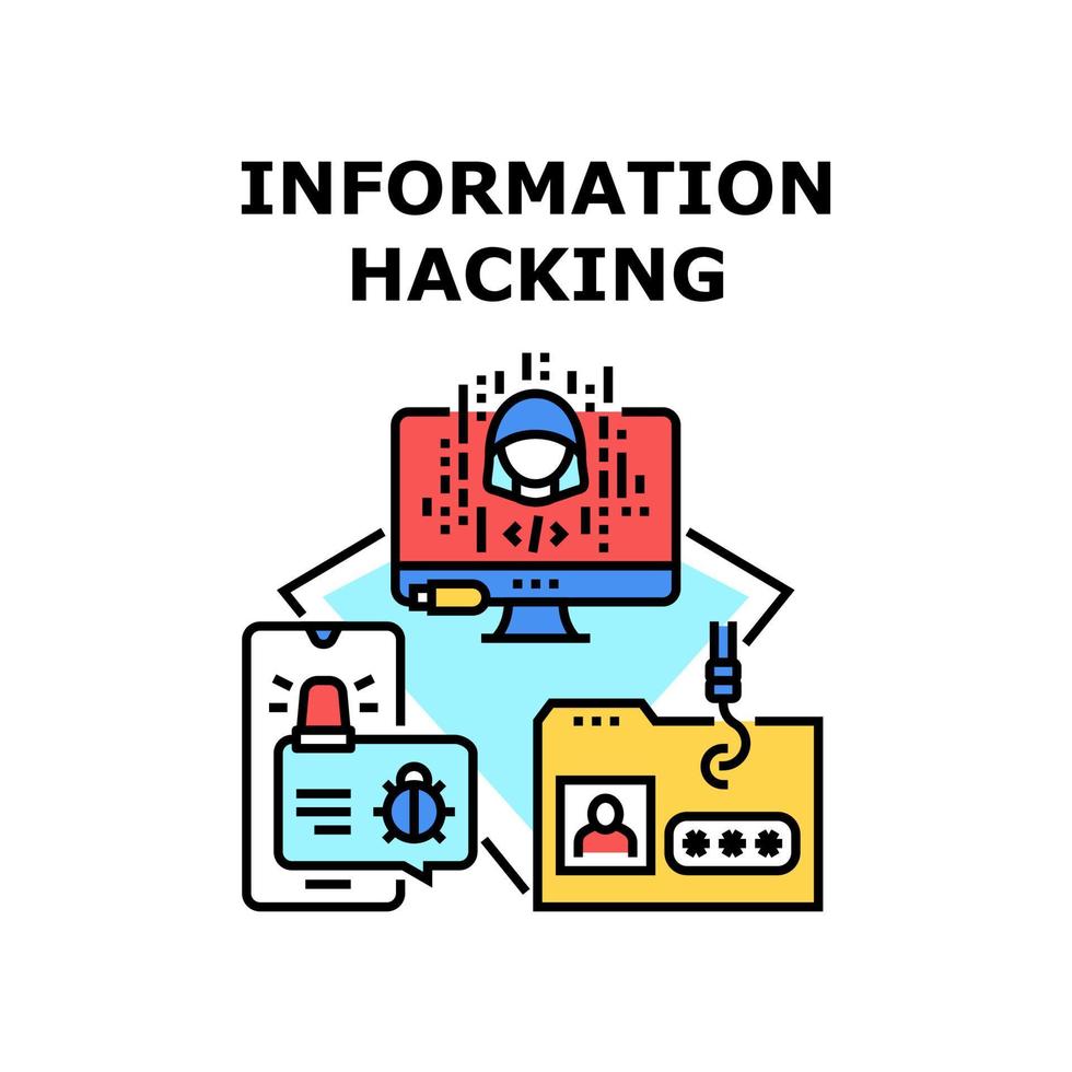 informatie hacken pictogram vectorillustratie vector