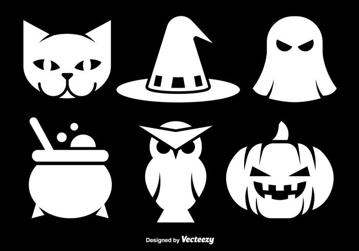 Halloween witte pictogrammen vector