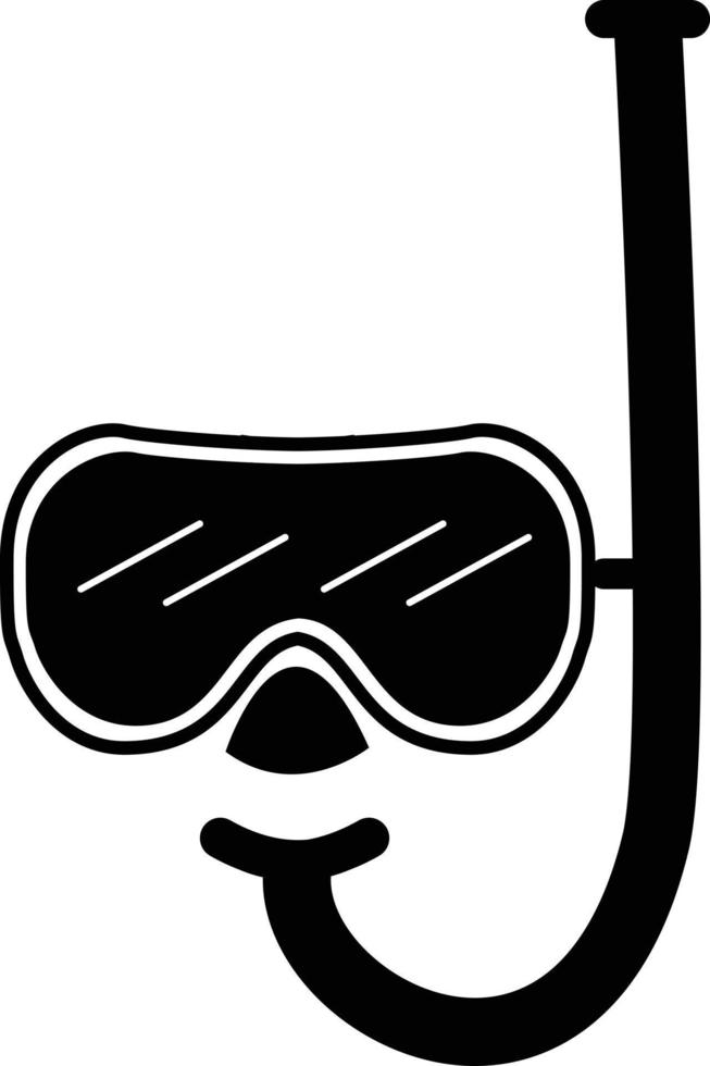 duikbril en snorkel pictogram op witte achtergrond. masker en buis voor duikteken. onderwater sport concept. vlakke stijl. duikmasker teken. vector