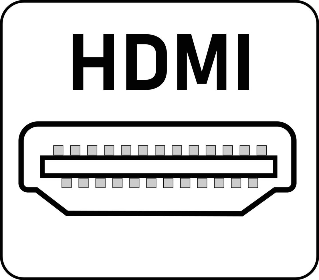 hdmi-poort pictogram op witte achtergrond. HDMI-teken. vlakke stijl. HDMI digitale video-aansluitingen symbool. vector