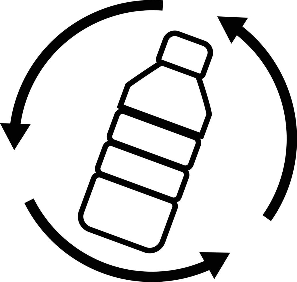 plastic fles afval recycling op witte achtergrond. recycling van plastic logo. vlakke stijl. zeg nee tegen plastic flessen teken. vector