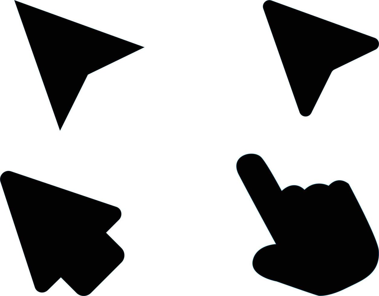 pijlen klik op pictogram op witte achtergrond. muisklik cursor teken. vlakke stijl. aanwijzer cursor muis. computermuizen symbool. vector
