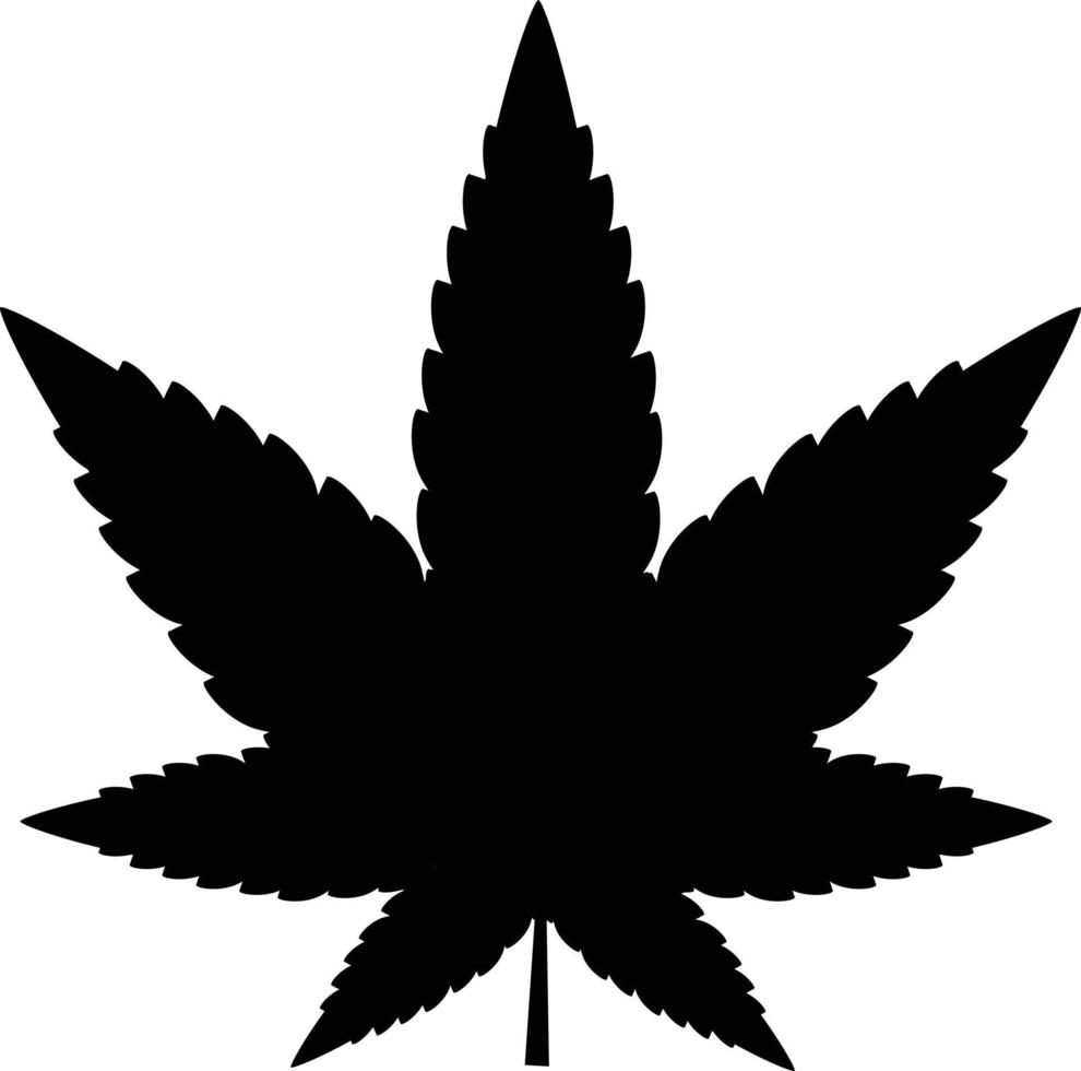 marihuanablad op witte achtergrond. vlakke stijl. cannabis teken. hennep symbool. vector