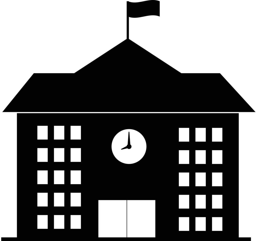 middelbare school modern op witte achtergrond. schoolbord. vlakke stijl. middelbare school gebouw symbool. vector