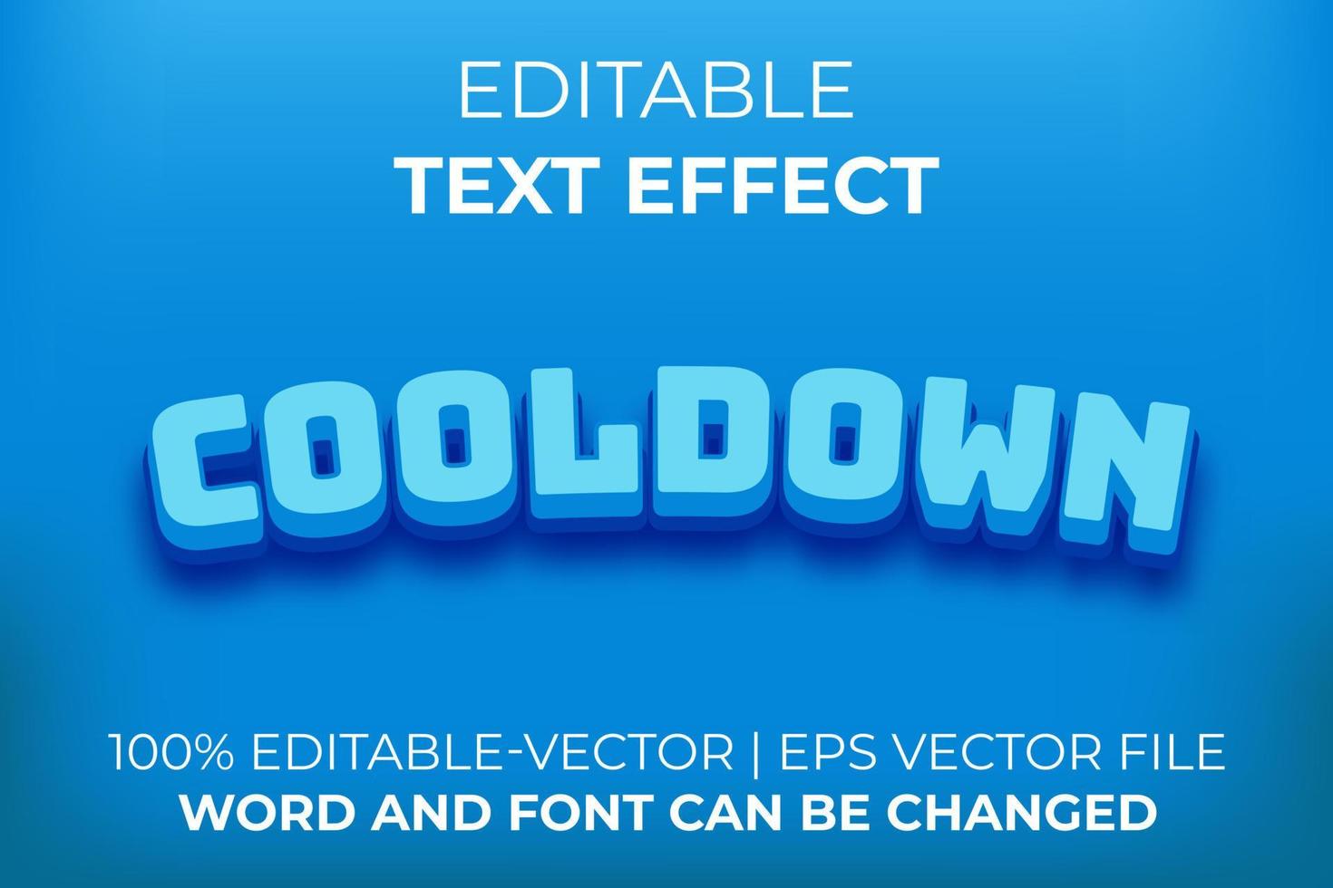 cooldown-teksteffect, gemakkelijk te bewerken vector