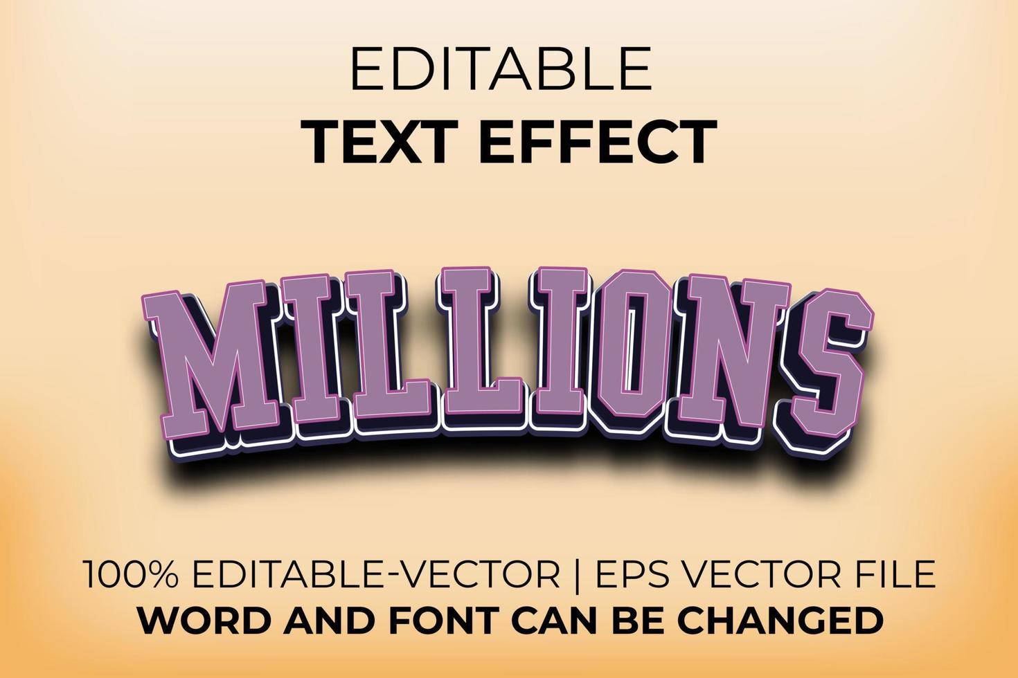 miljoenen teksteffect, gemakkelijk te bewerken vector