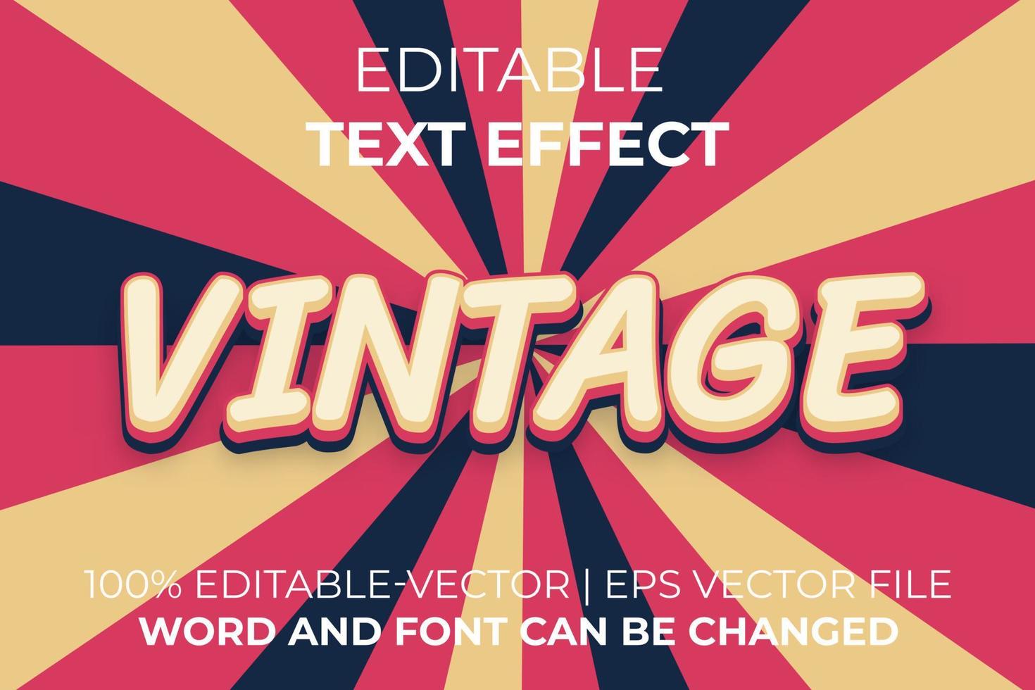 vintage teksteffect, gemakkelijk te bewerken vector