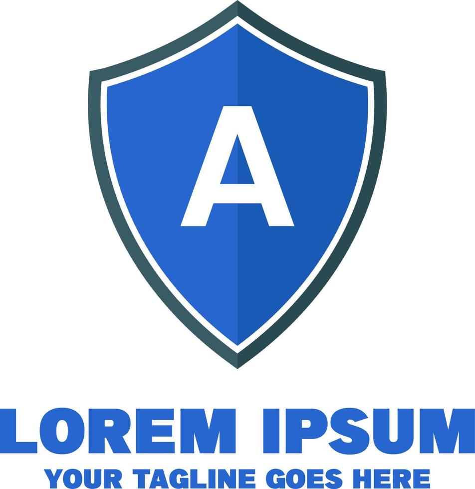 een en schild blauw logo vector