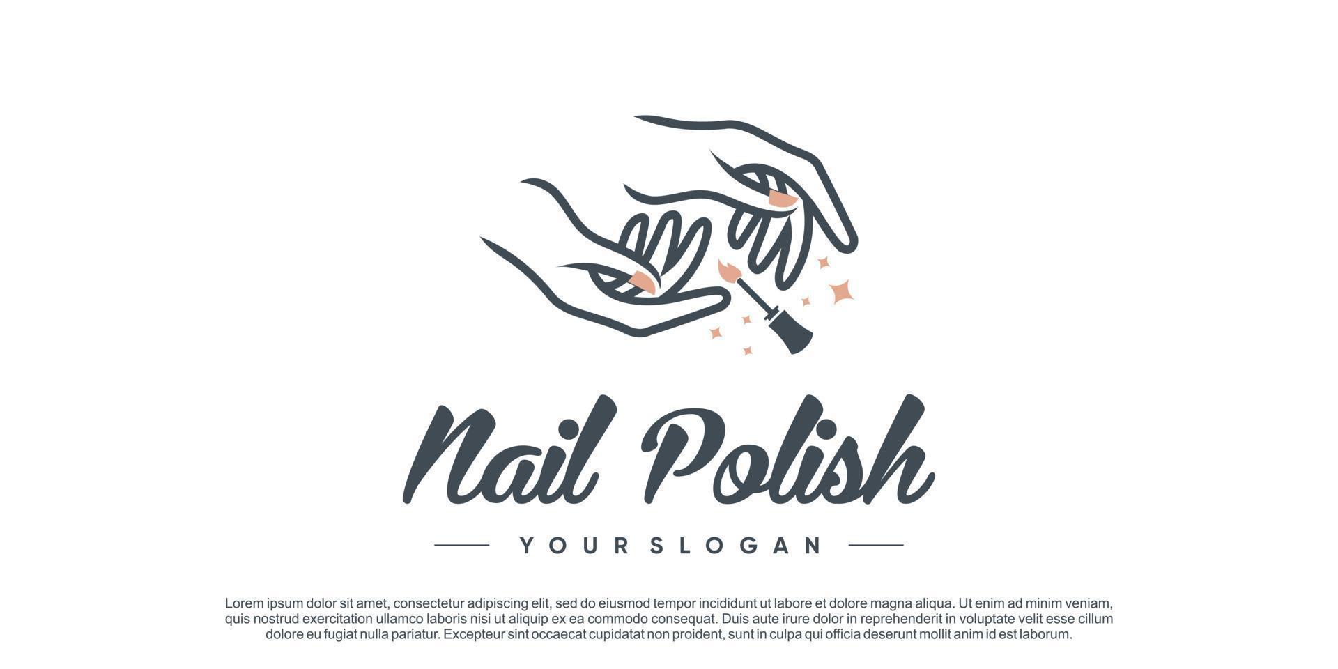 nagellogo-ontwerp voor schoonheid met creatief concept premium vector