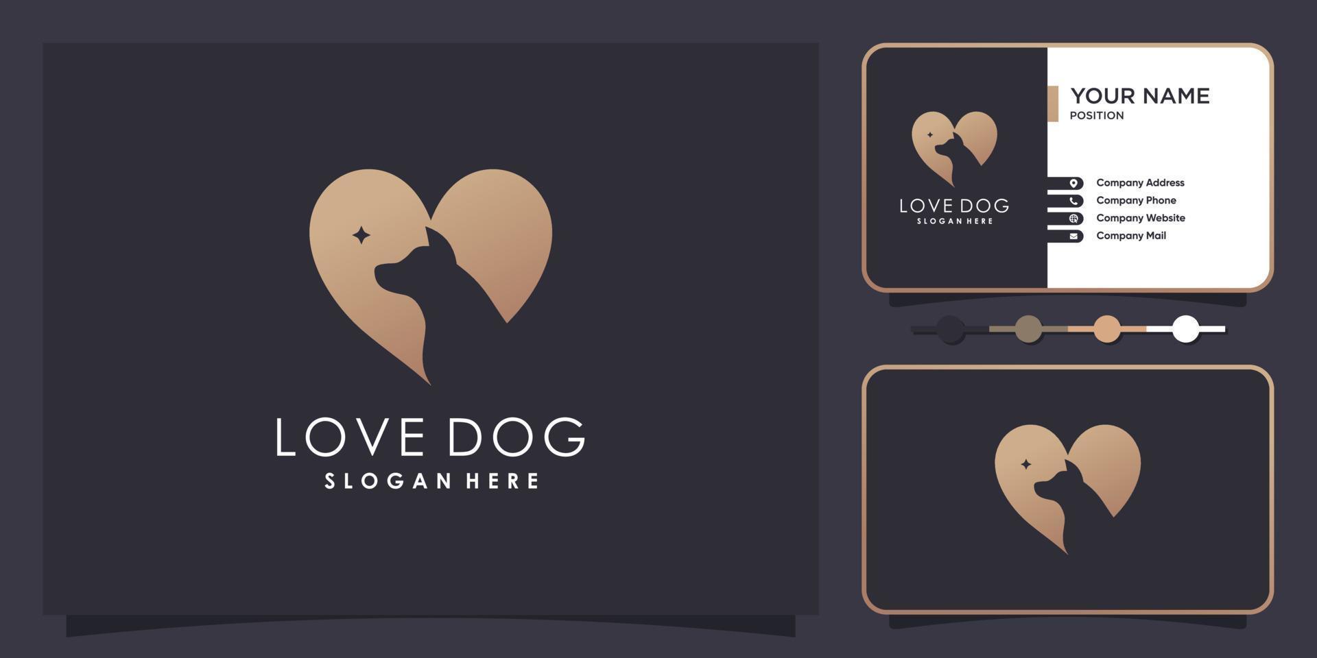 huisdier liefde pictogram logo ontwerp met creatieve element concept premium vector