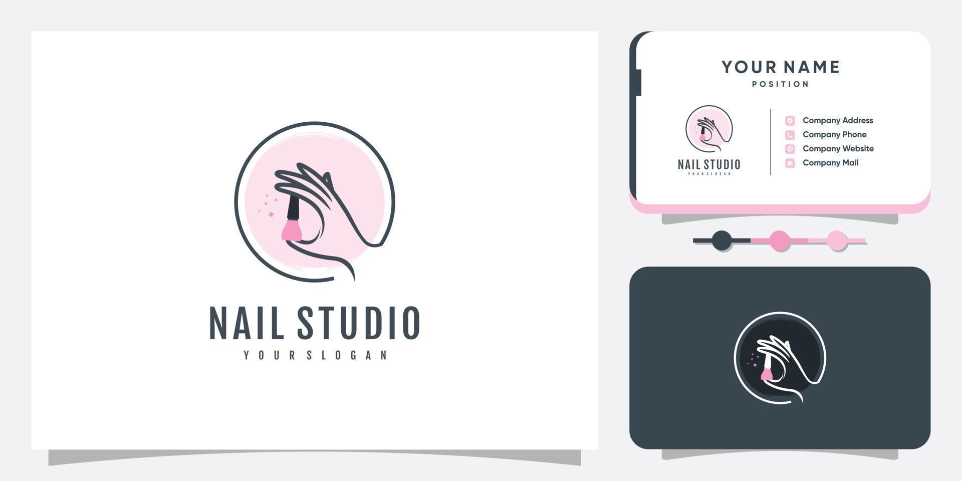 nagellogo-ontwerp voor schoonheid met creatief concept premium vector