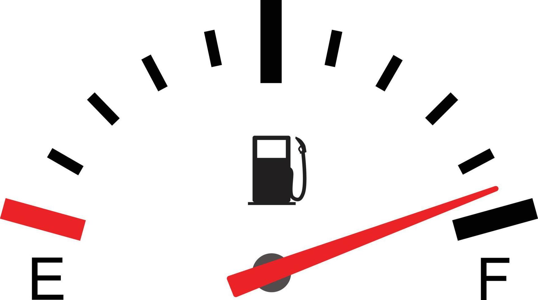 brandstofmeter vol op witte achtergrond. vlakke stijl. brandstof indicator teken. brandstof symbool. vector
