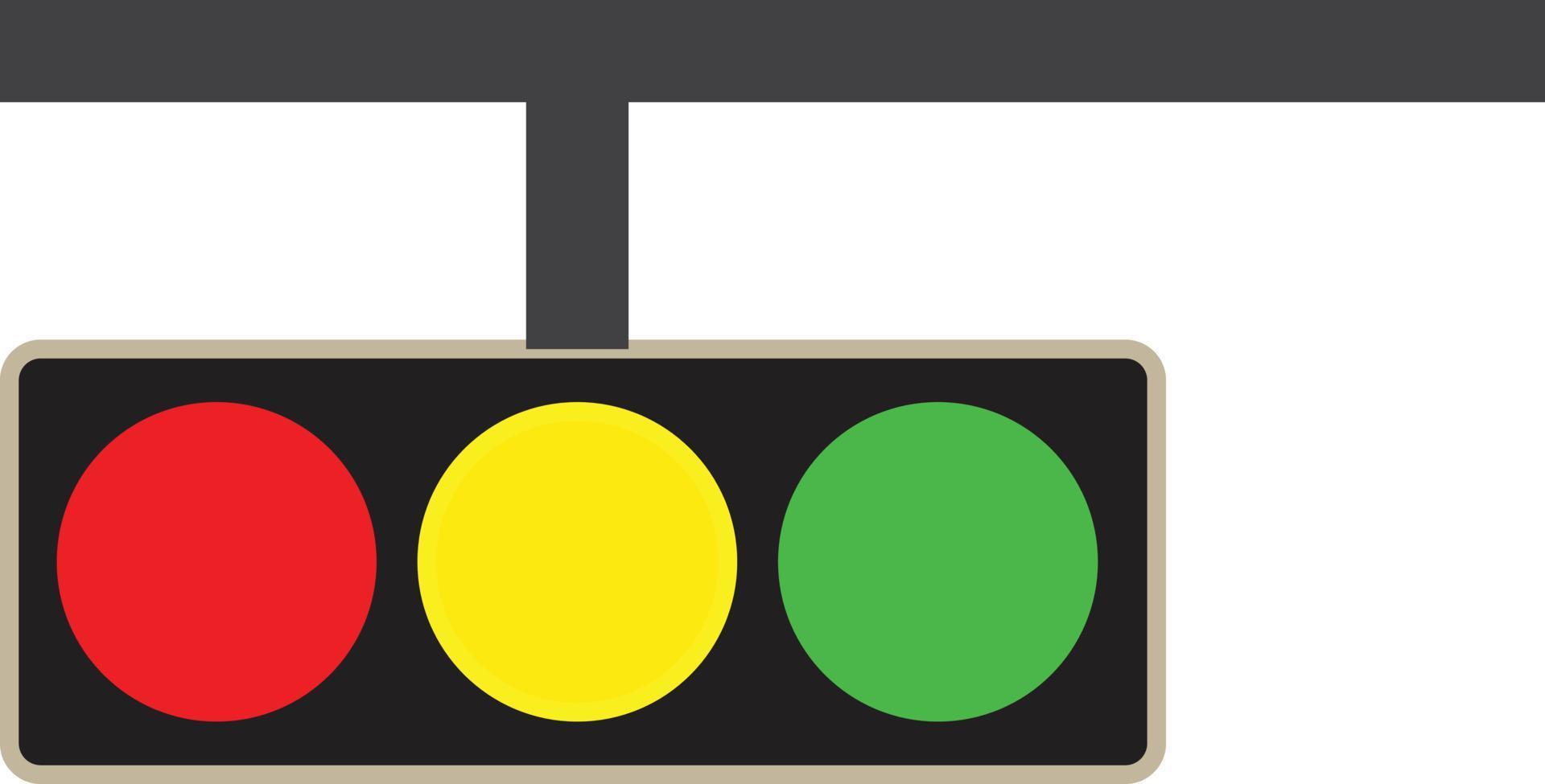 horizontale stoplicht opknoping. stoplicht symbool. apparatuur voor verkeerscontrolebord. vlakke stijl. vector