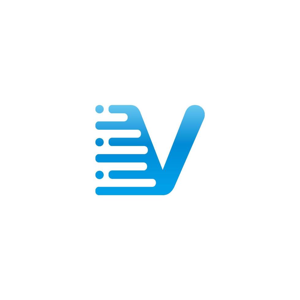 letter v-logosjabloon voor technologiebedrijf vector
