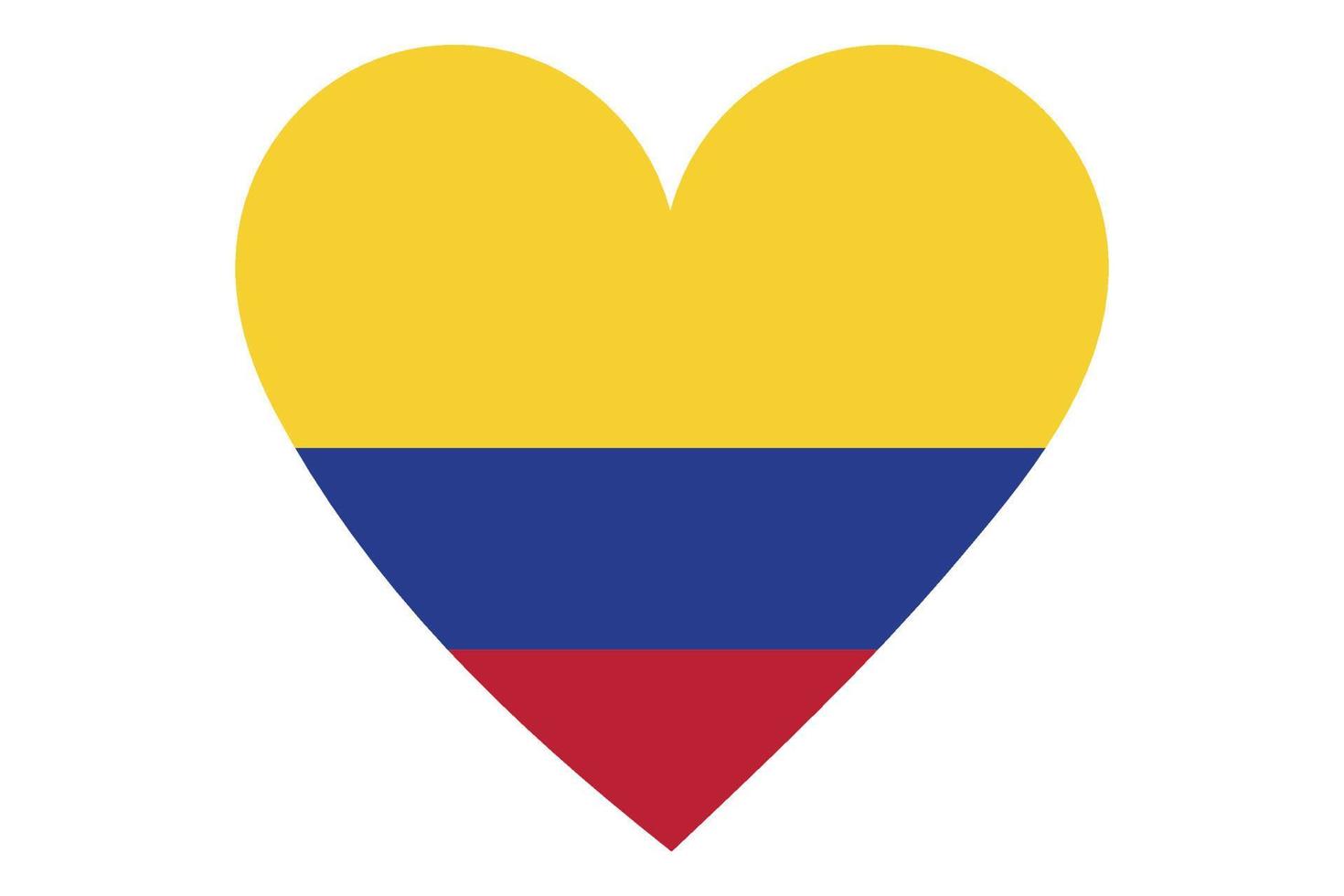 hart vlag vector van colombia op witte achtergrond.