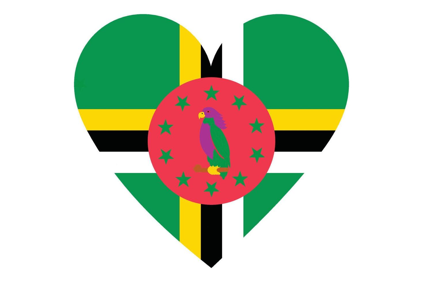 hart vlag vector van dominica op witte achtergrond.