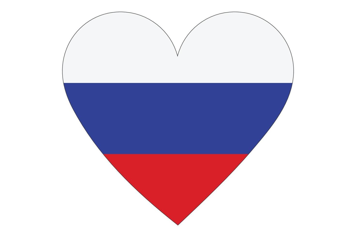 hart vlag vector van Rusland op witte achtergrond.