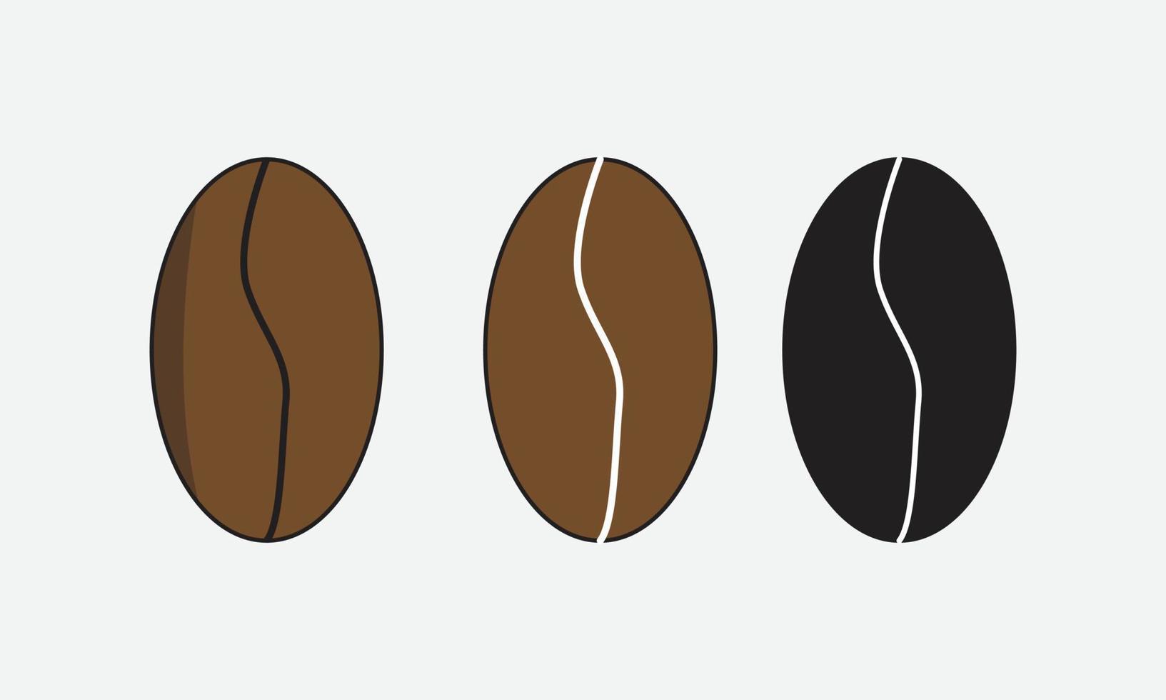 koffiebonen vectorillustratie, bruine zwarte koffiebonen cappuccino natuurlijke zaden vector